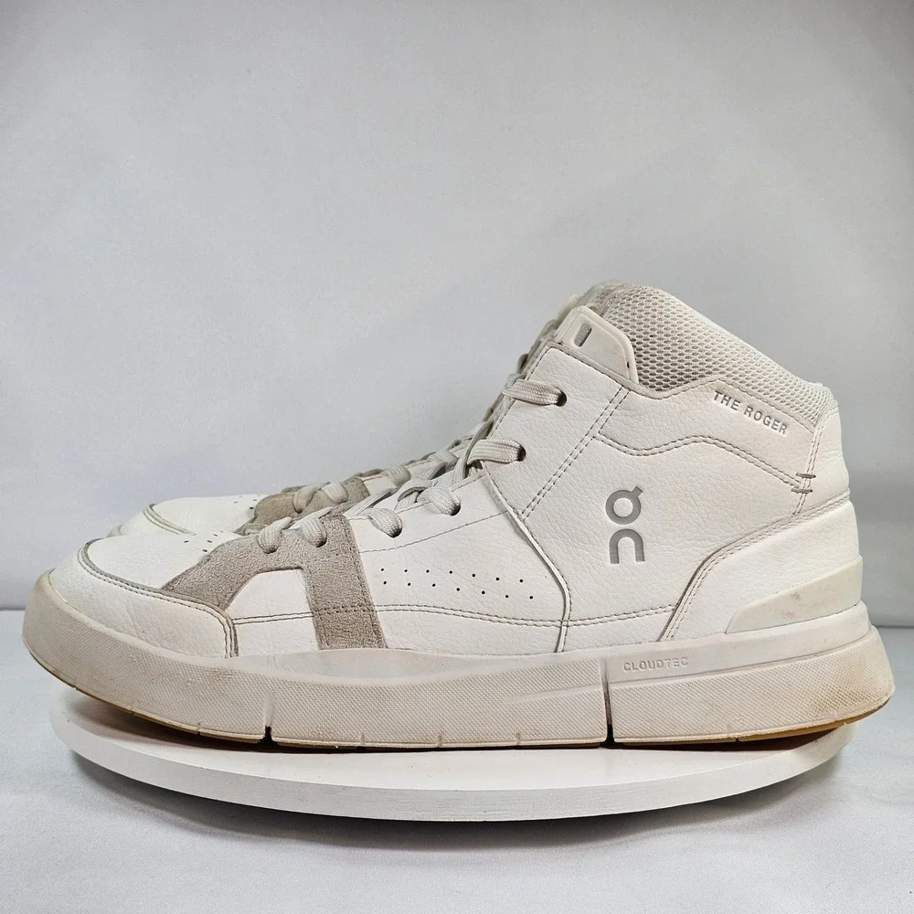 On Running The Roger Clubhouse Mid White Ivory‎ Womens 11 Sneakers 3WD11150248